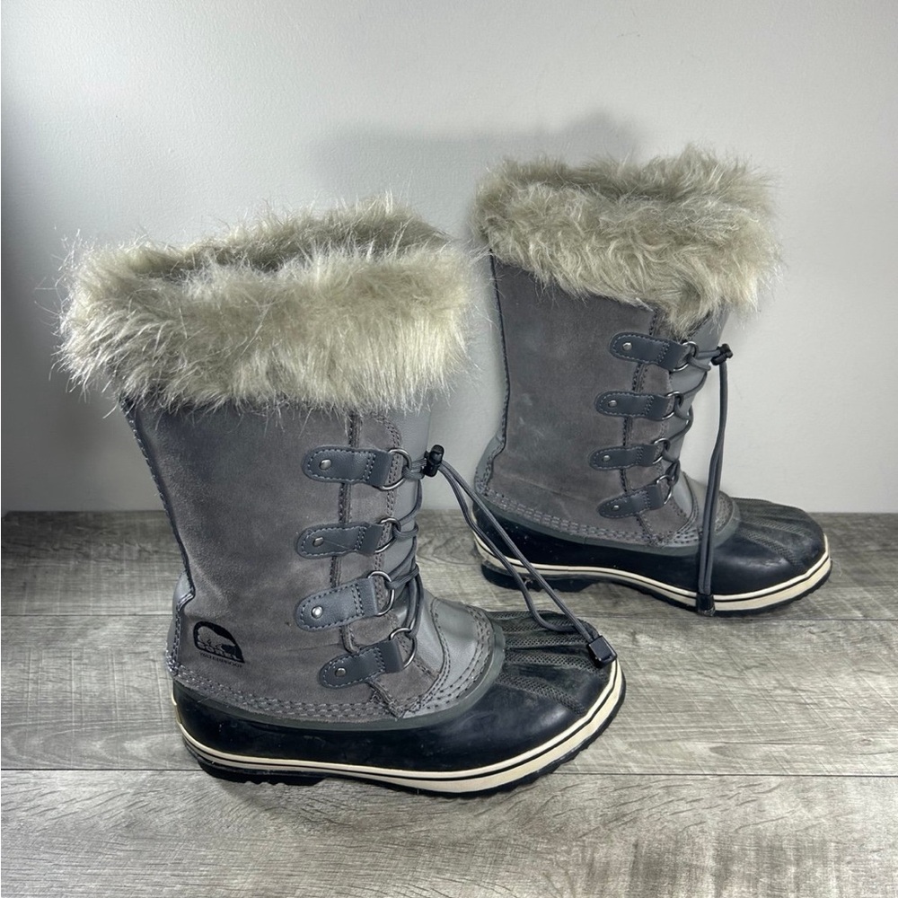 Sorel NY1858 Joan of Arctic Women’s Waterproof Gray Leather Winter Snow Boots 6